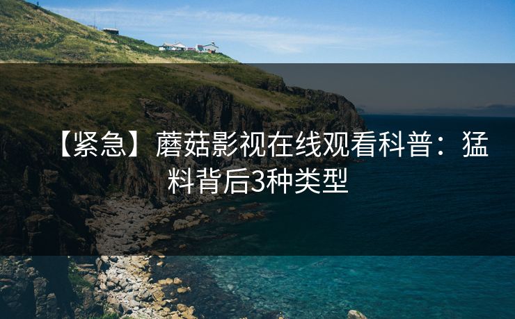 【紧急】蘑菇影视在线观看科普：猛料背后3种类型